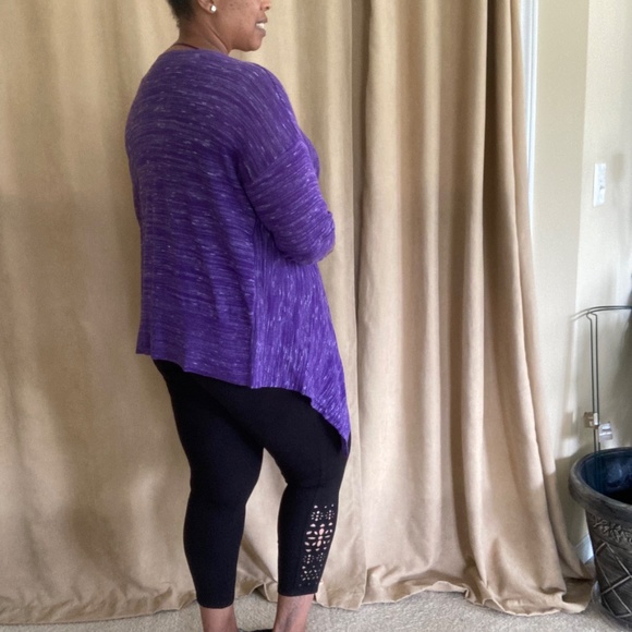Lane Bryant Hi-Lo Cardigan Sweater, Purple, Size 14/16 - Picture 6 of 12